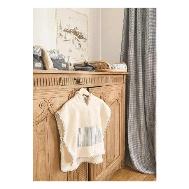 Poncho de bain Paula | Popeline Rayures Azur