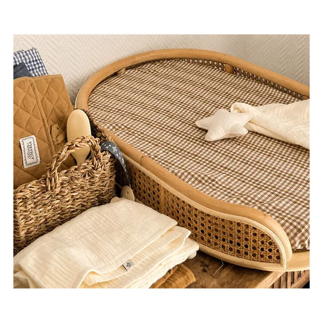 Denise changing mat cover sheet | Noisette Vichy Cotton