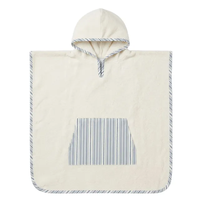 Paula bathing poncho | Azure Stripes Poplin