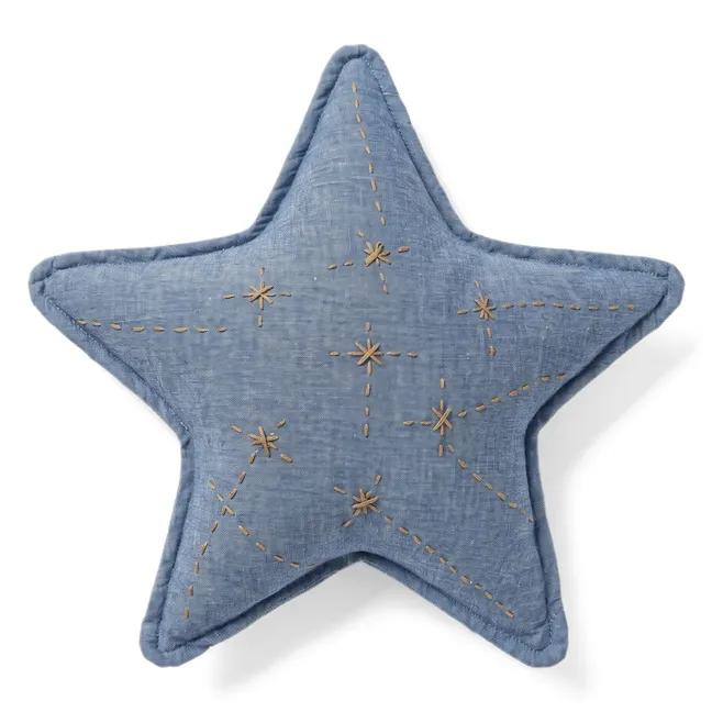 Coussin Etoile Ferdinand | Chambray Bleu