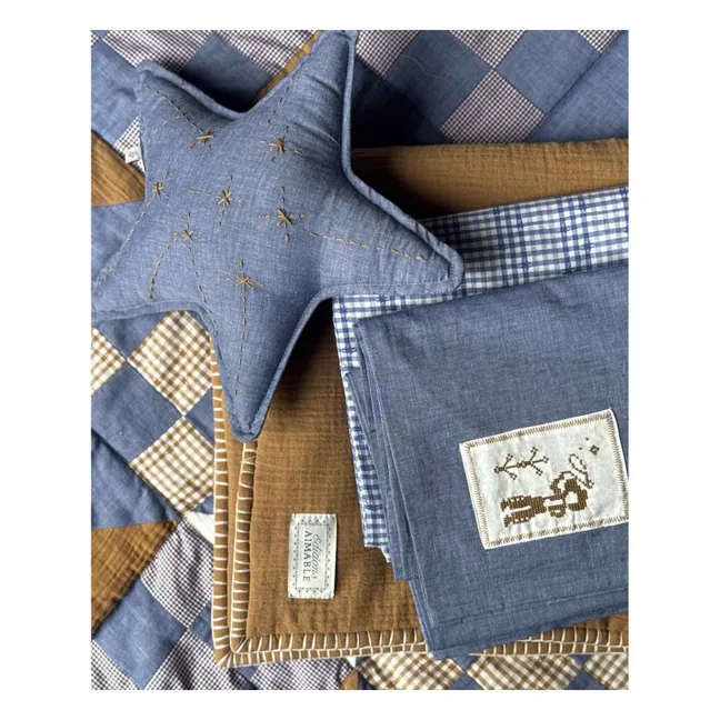 Coussin Etoile Ferdinand | Chambray Bleu