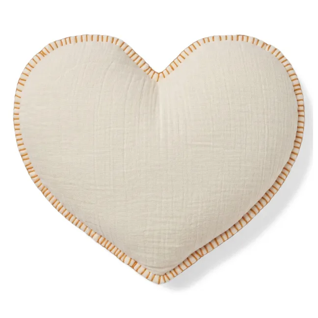 Ferdinand Heart Cushion | Ivory Gauze