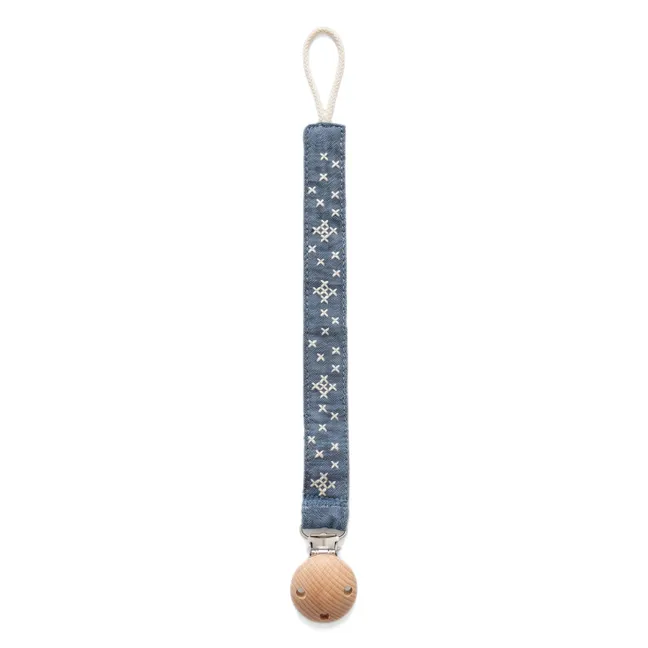 Auguste pacifier clip | Blue Chambray