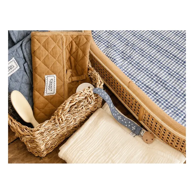 Auguste pacifier clip | Blue Chambray