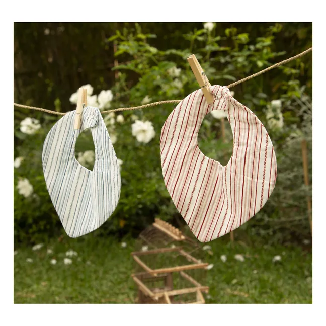 Bandana Brigitte - Set of 2 | Raspberry Stripes Poplin