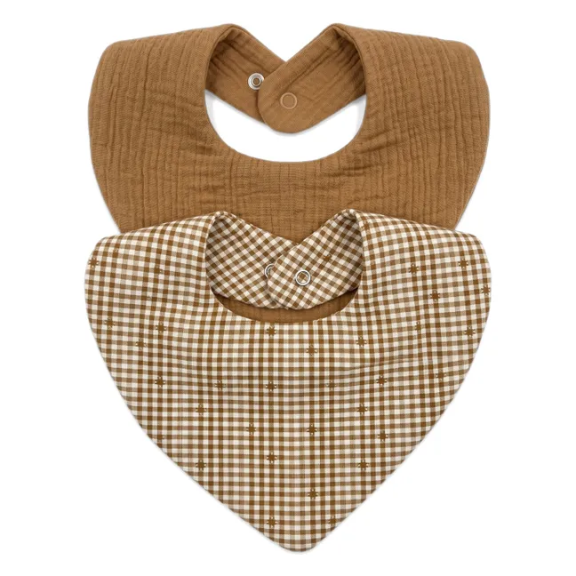 Bandana Brigitte - Set of 2 | Noisette Vichy Cotton