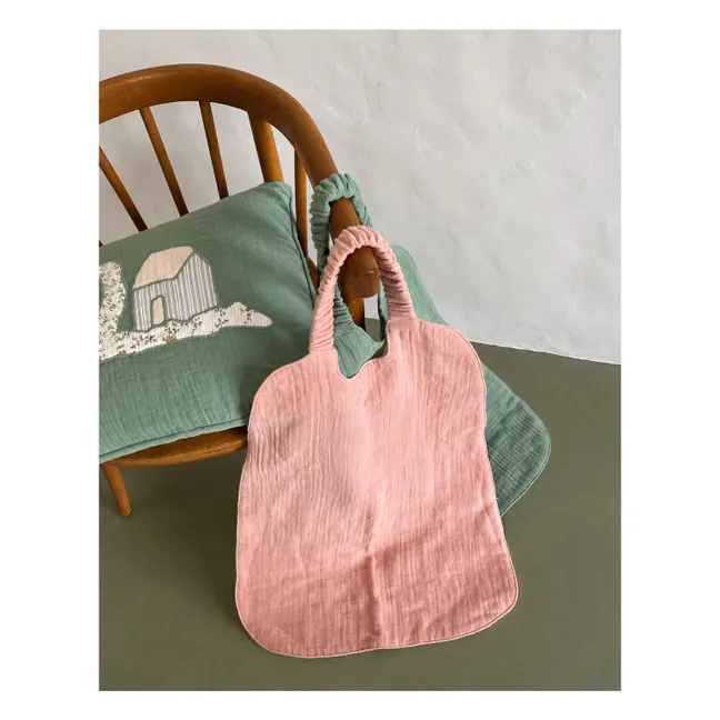Large Gustave bib | Old Rose Gauze