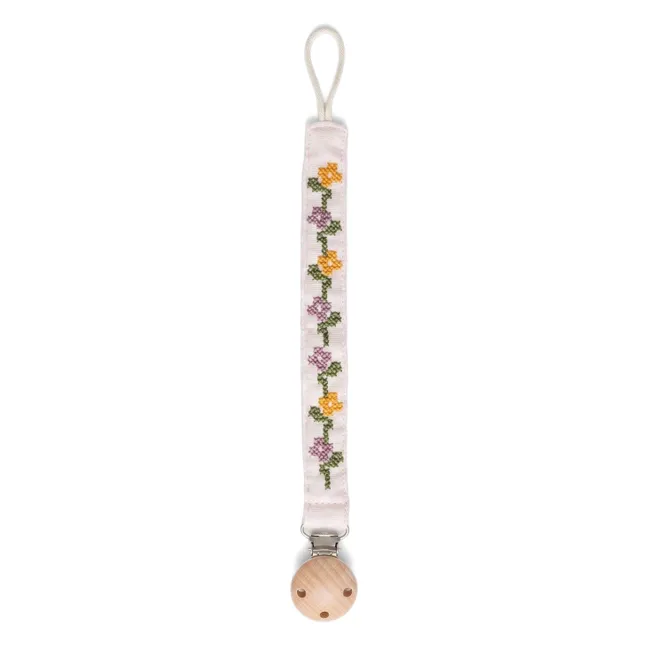 Auguste pacifier clip | Dragée Pink Gauze