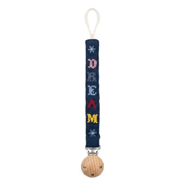 Auguste pacifier clip | Night Blue Gauze