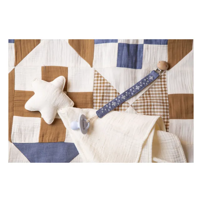 Auguste pacifier clip | Blue Chambray