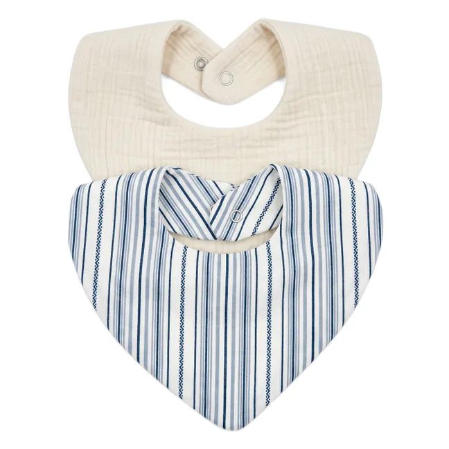 Bandana Brigitte - Set of 2 | Azure Stripes Poplin