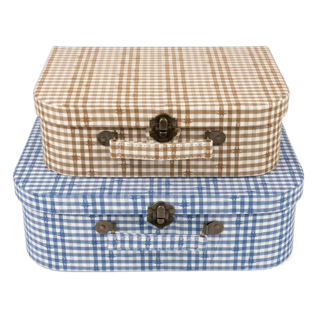 Valisette Victoire - Set de 2 | Coton Vichy Bleu