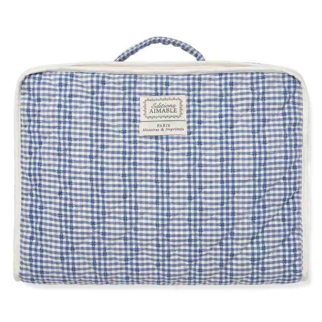 Vadim fabric suitcase | Blue Vichy Cotton
