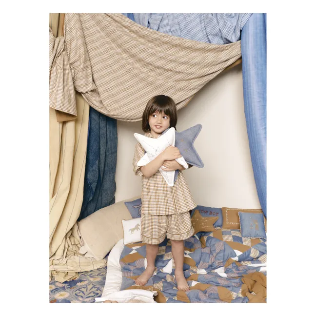 Ferdinand star cushion | Blue Chambray