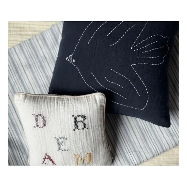 Hector Bird Cushion | Night Blue Gauze