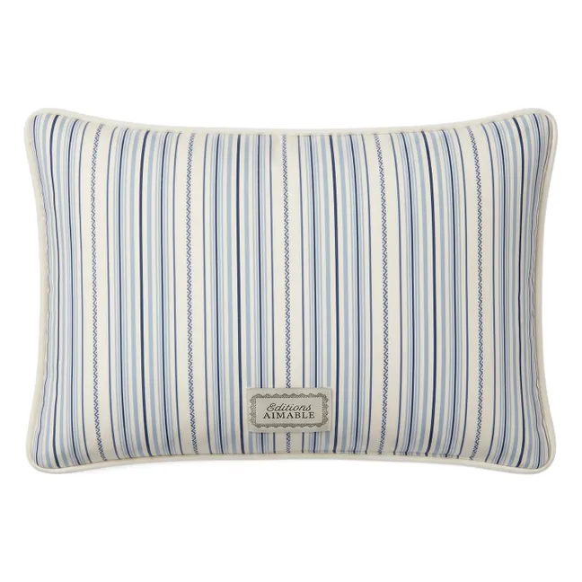 Coussin frise brodée Camille | Gaze Ivoire