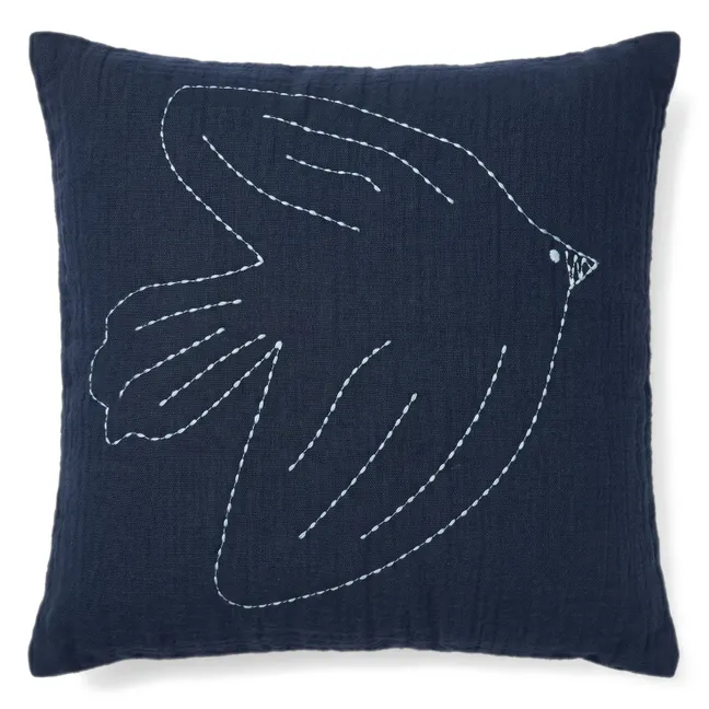 Hector Bird Cushion | Night Blue Gauze