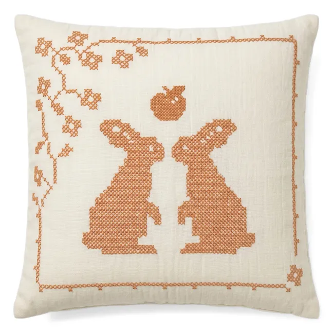 Hector rabbit cushion | Ivory Gauze