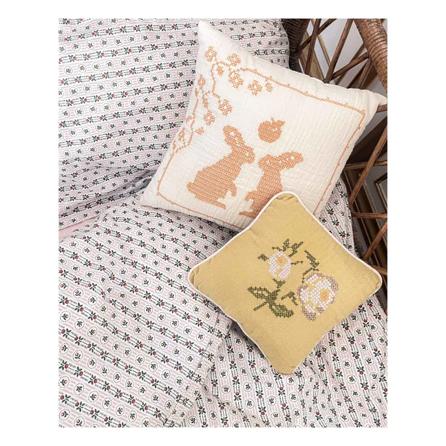 Hector rabbit cushion | Ivory Gauze