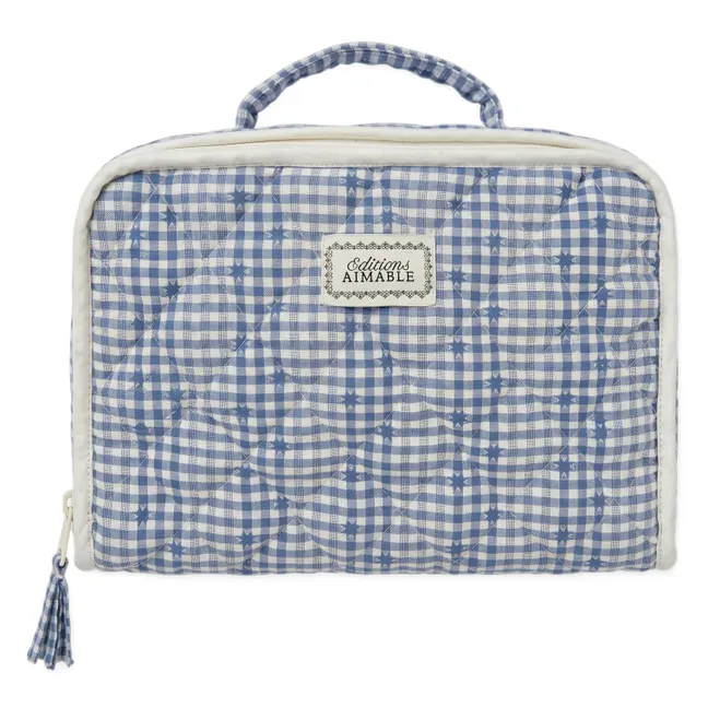 Vadim fabric suitcase | Blue Vichy Cotton