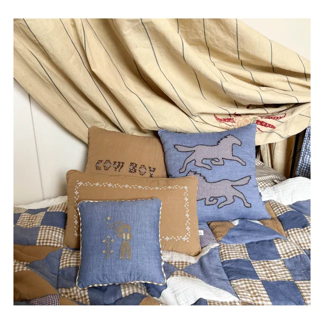 Cowboy Clovis cushion | Blue Chambray