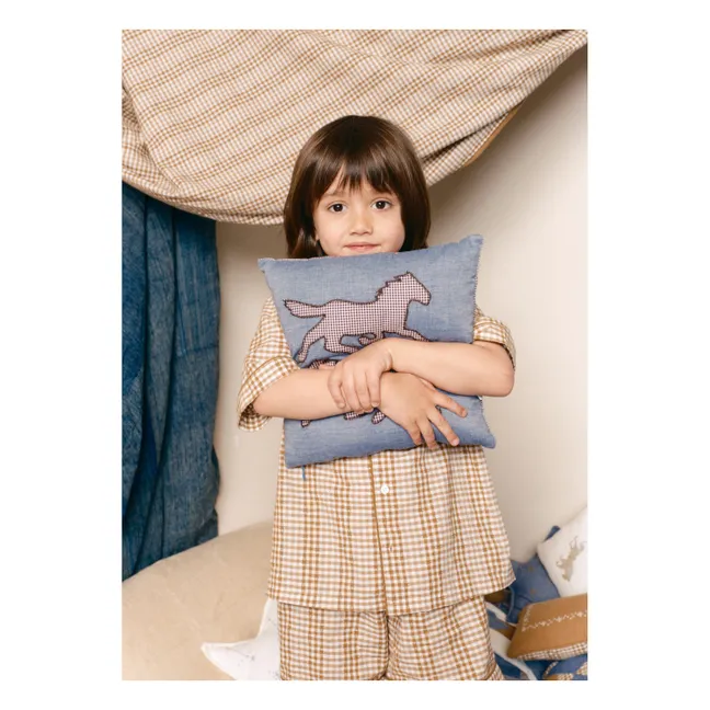 Hector Horse Cushion | Blue Chambray