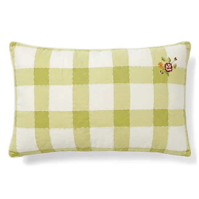 Hubert plaid cushion  | Green