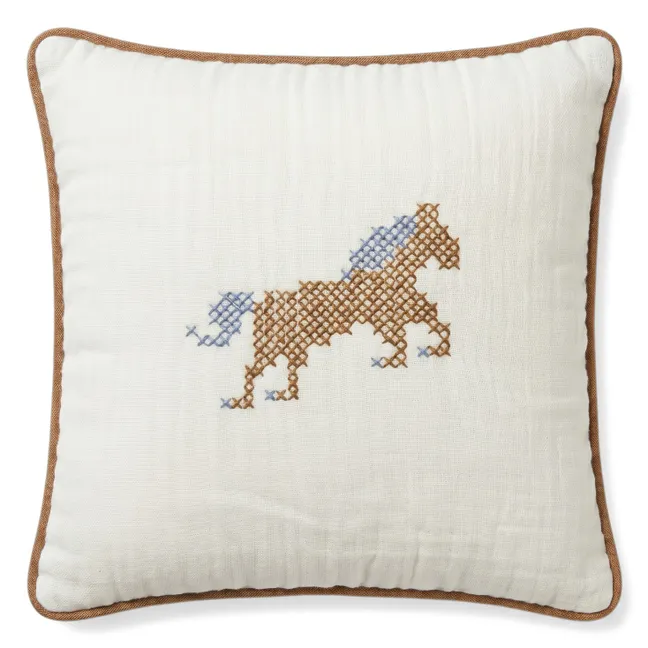 Clovis horse cushion | Ivory Gauze