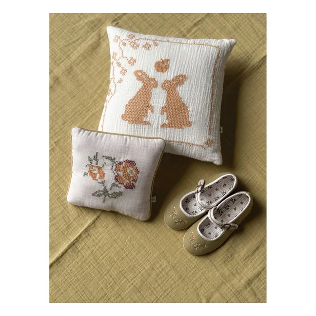 Hector rabbit cushion | Ivory Gauze