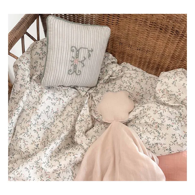 Fawn Clovis cushion | Grey Stripes Poplin