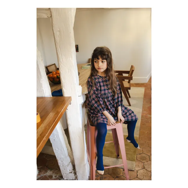 Robe Mahana Carreaux | Bleu foncé
