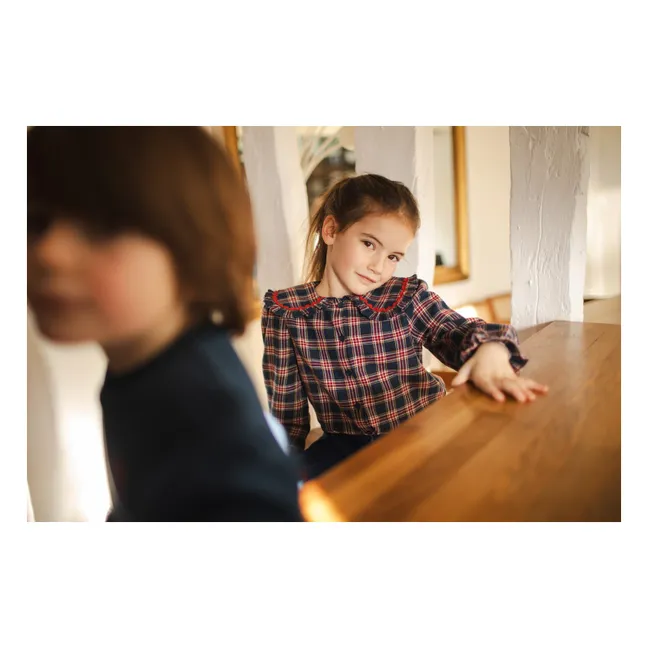 Blouse Sybillou Tartan | Bleu foncé