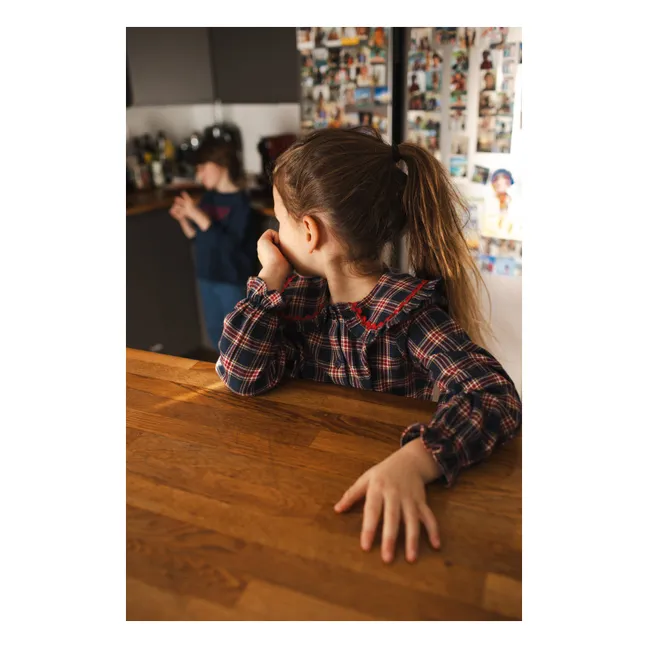 Blouse Sybillou Tartan | Bleu foncé