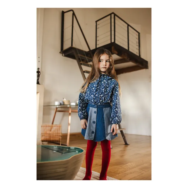 Jupe Bloom Rayée Denim | Bleu