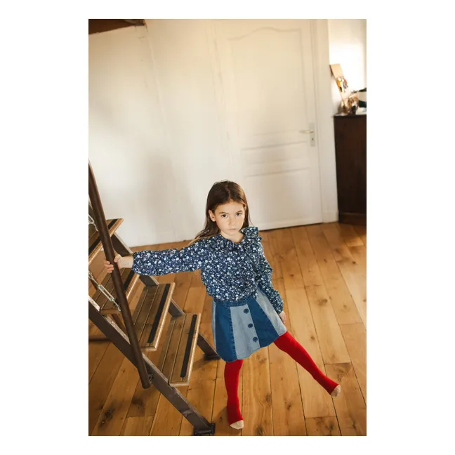 Jupe Bloom Rayée Denim | Bleu