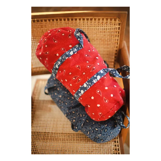 Sac Pompom Léopard Denim | Bleu Clair