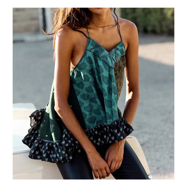 Top Cally Soie | Turquoise