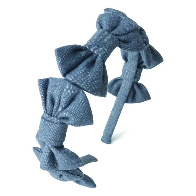 Serre-Tête Nœuds Azzura Chambray | Bleu