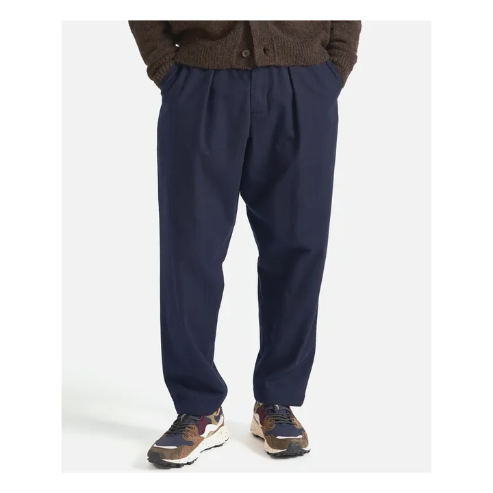 Pantalon Track Moleskine | Bleu marine- Image produit n°1