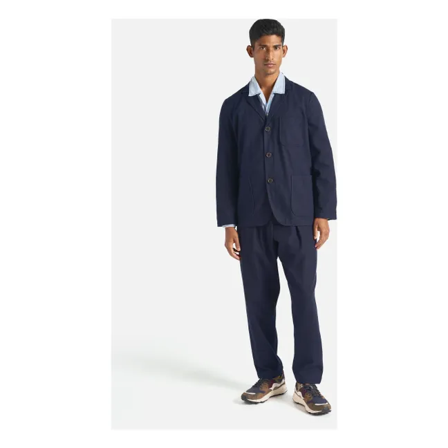 Moleskine-Knopfleiste-Jacke | Navy