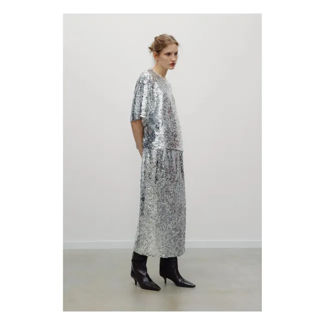 Jupe Muse Sequin | Argenté