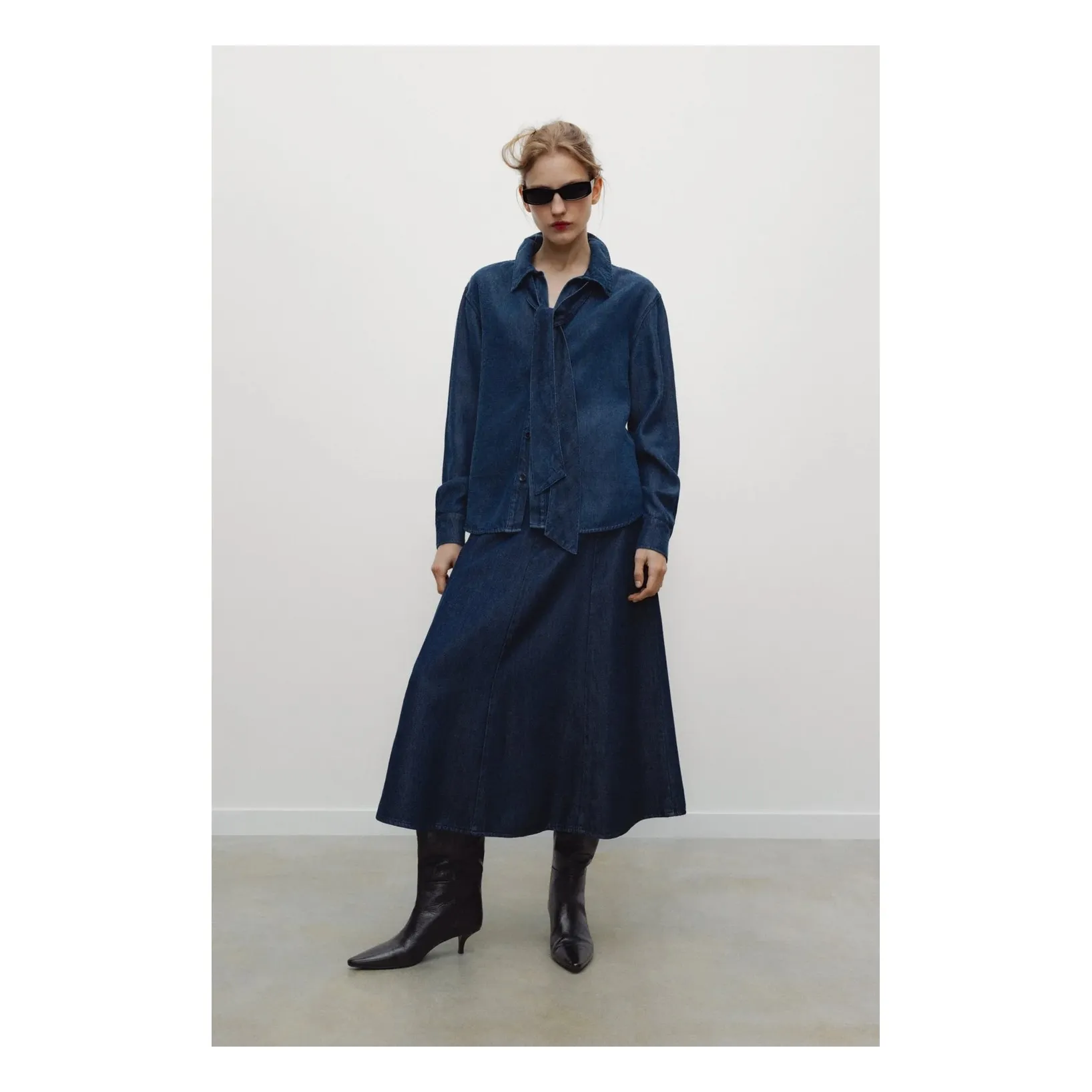 Jupe Denim | Bleu marine- Image produit n°2