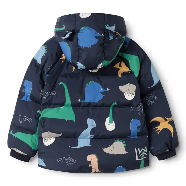 Doudoune Polle Dinosaures Fibres Recyclées | Bleu marine