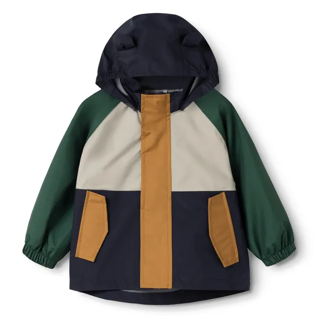 Ensemble de Pluie Manu Colorblock Fibres Recyclées | Vert foncé