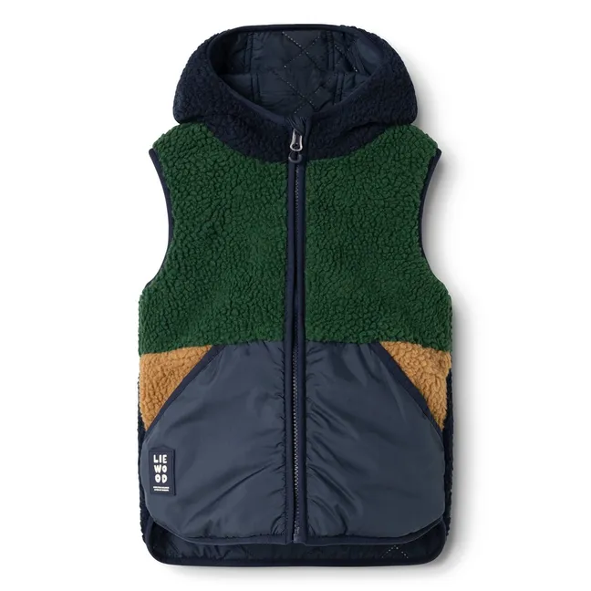 Veste Sans Manches Façon Sherpa Diana Fibres Recyclées | Bleu nuit
