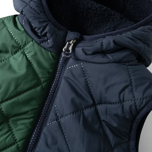 Veste Sans Manches Façon Sherpa Diana Fibres Recyclées | Bleu nuit