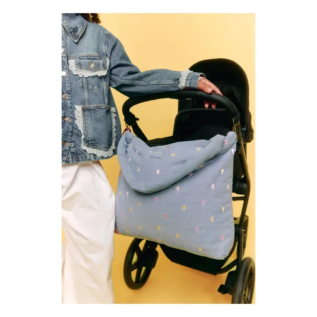 Hearts Denim Diaper Bag
