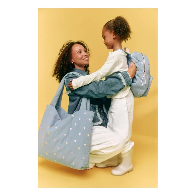 Hearts Denim Diaper Bag