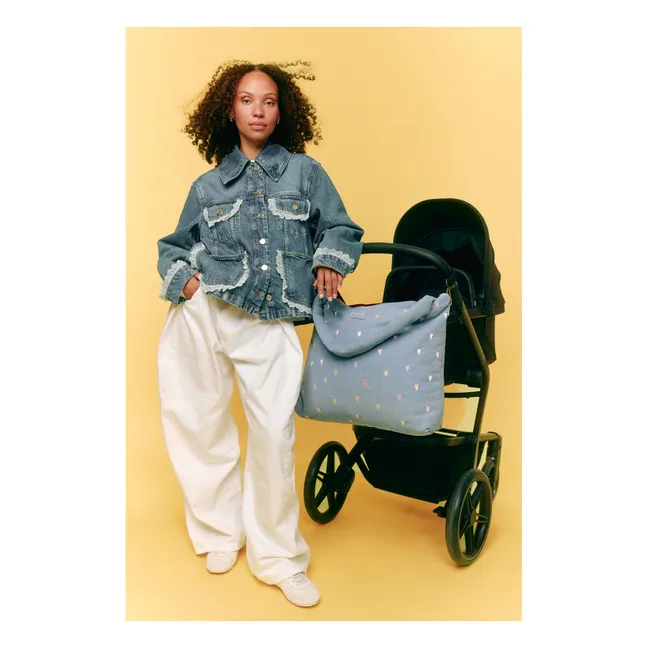Hearts Denim Diaper Bag