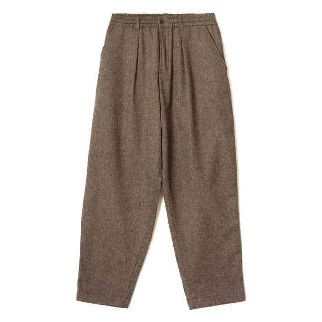 Pantalon Plissé Laine | Taupe